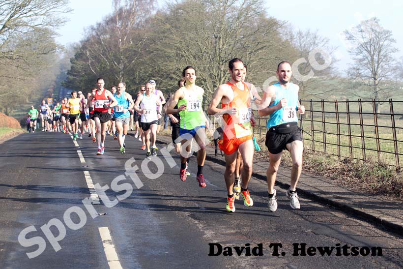 Soon after the start of the Run northumberland Half Marathon.